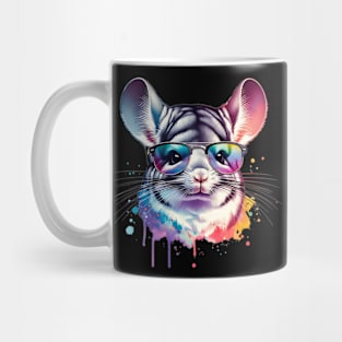 Watercolor Chinchilla Wearing Sunglasses. Mug